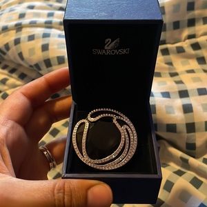 Swarovski black round ring